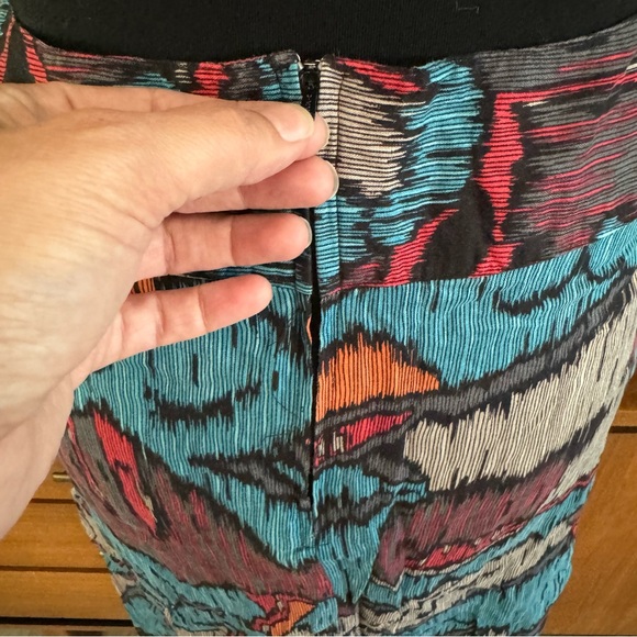 Vintage 80’s Jessica Scott Abstract Geo Print Midi Skirt - Picture 6 of 8